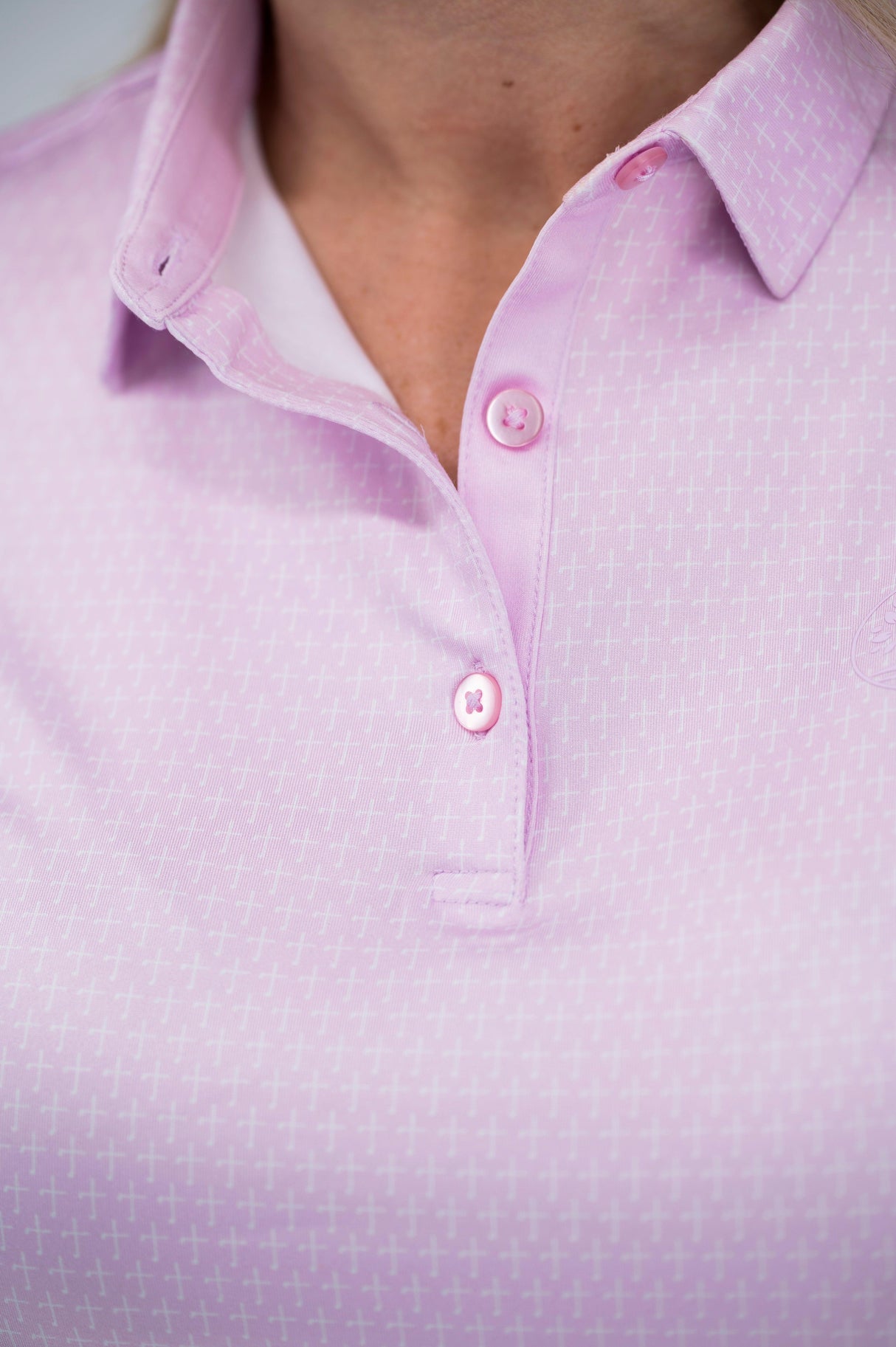 Women’s Cross Pink Christian Golf Polo
