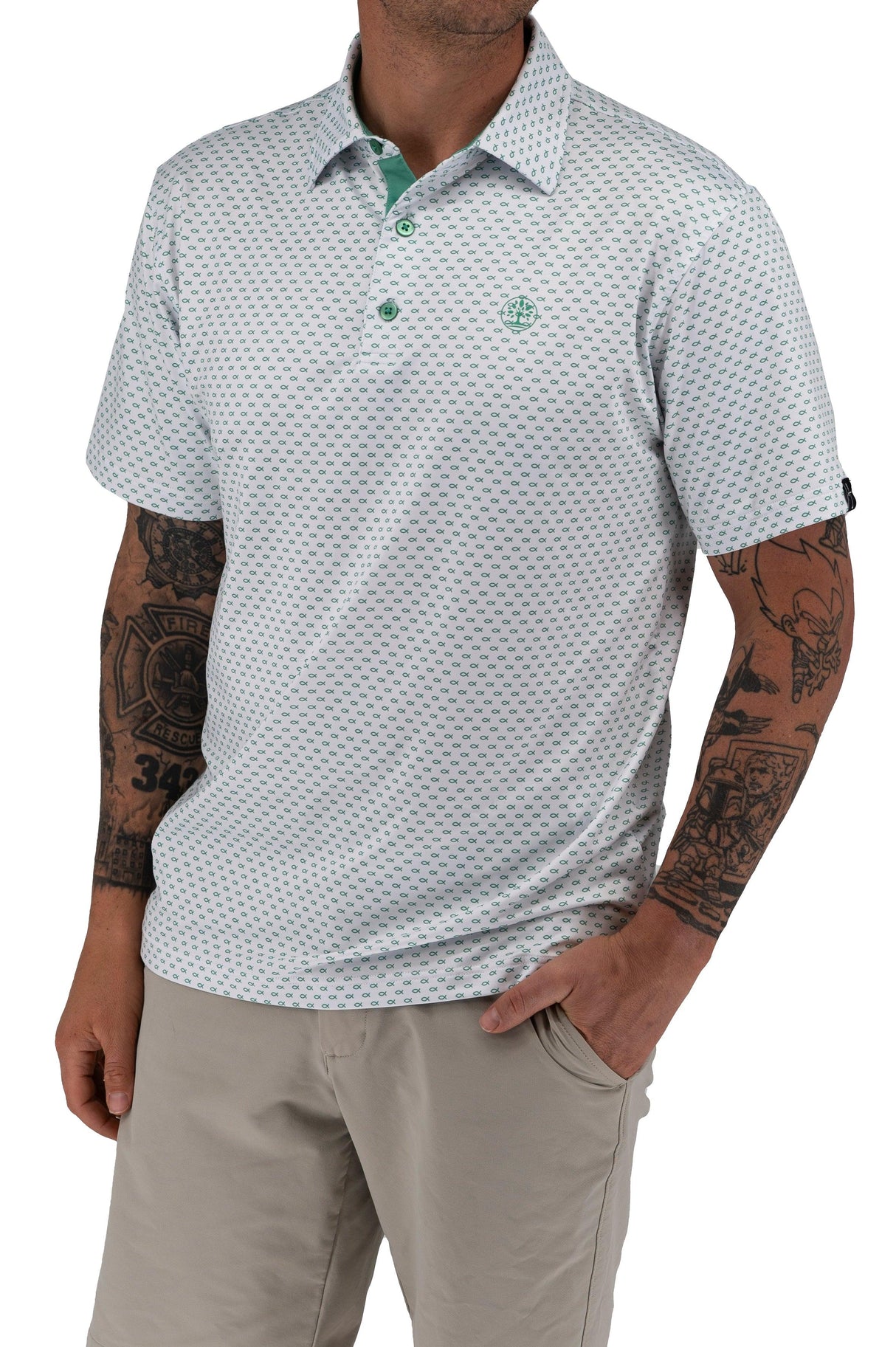 Fishers of Men Christian Golf Polo - Green