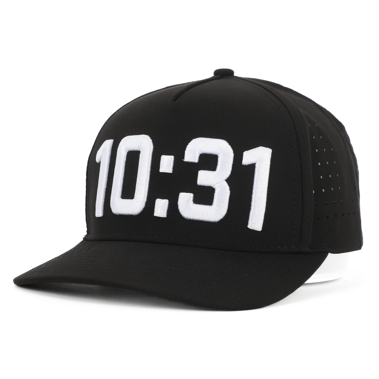 10:31 Snapback Perforated Hat - Black