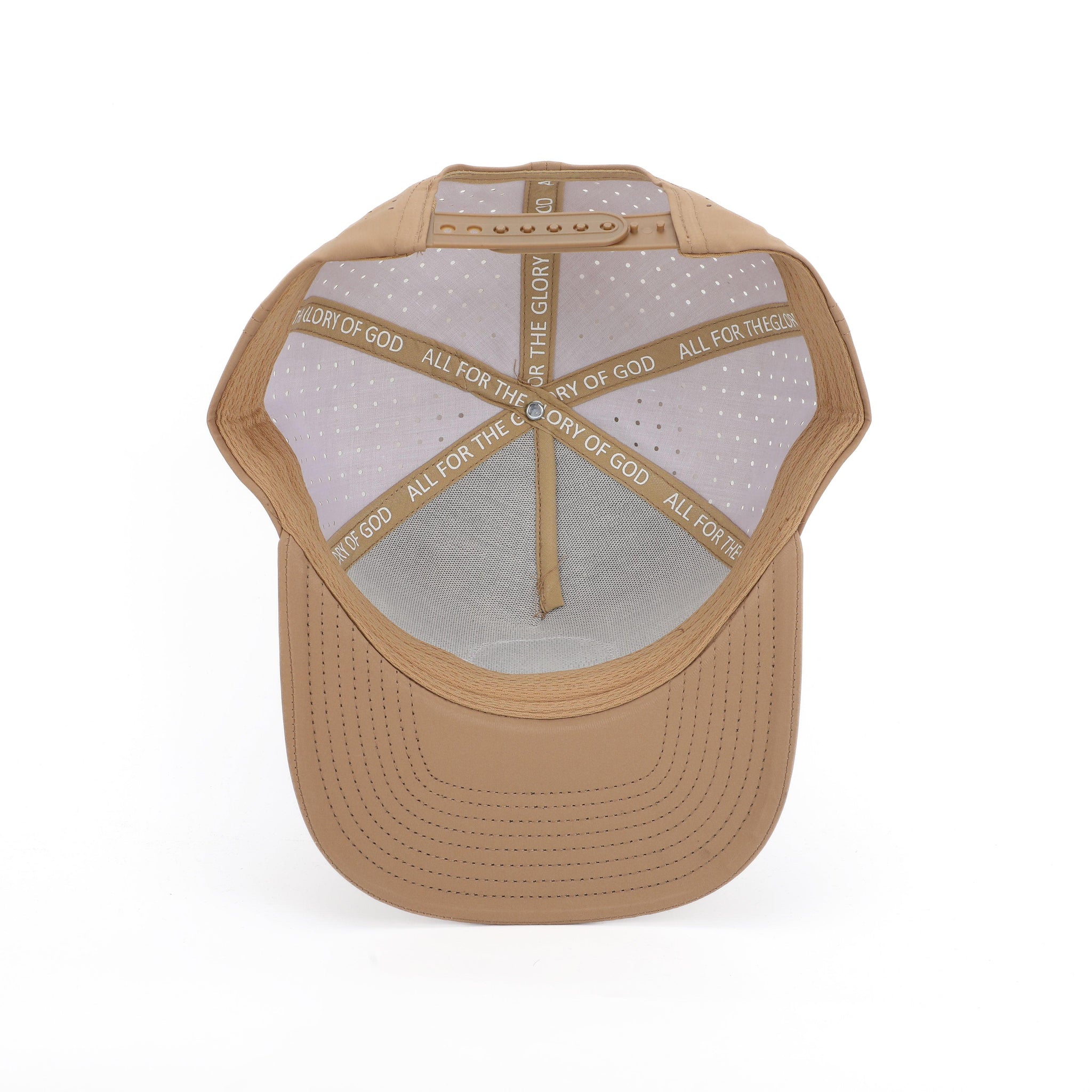 Patch Snapback Perforated Hat - Tan