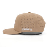 Patch Snapback Perforated Hat - Tan