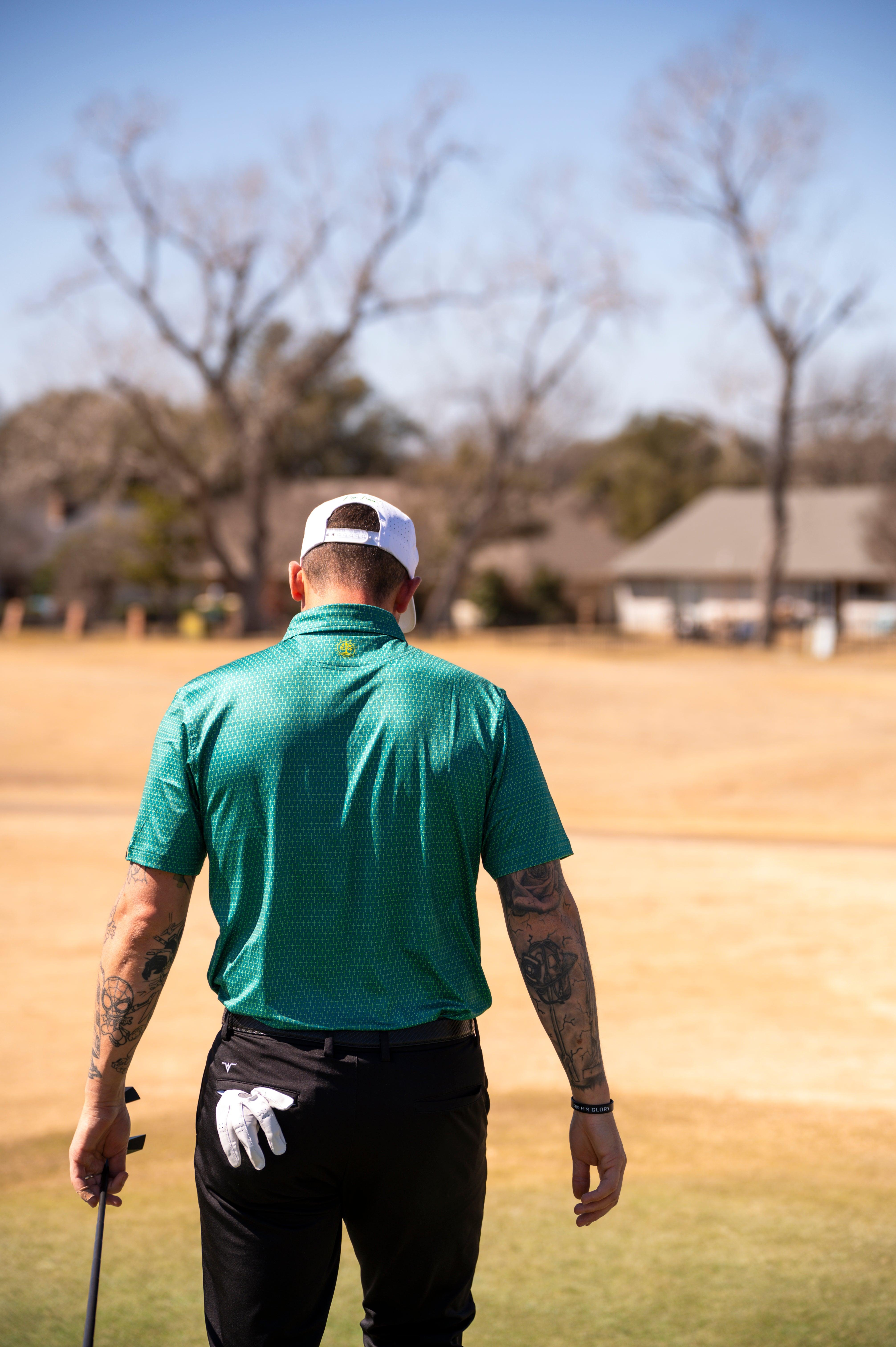 The Cross Champion Green Christian Golf Polo